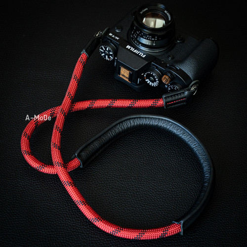 A-MoDe CSCL100-RB 9mm 真皮肩墊登山繩相機帶 100cm (紅黑色) 產品圖 10