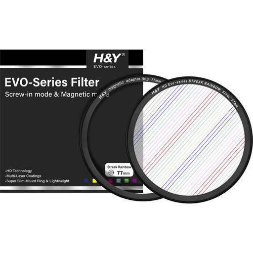 H&Y HD Evo-Series Magnetic Streak-Rainbow Filter 彩虹拉絲濾鏡 (77mm)