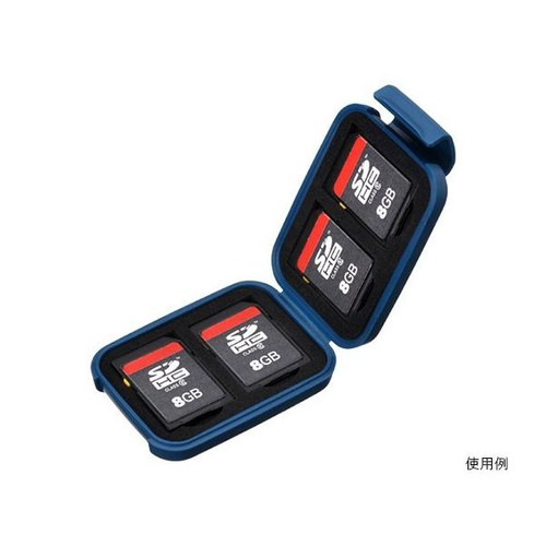 Hakuba 白馬 DMC-20SSDBL 鋼藍色記憶卡盒開盒收納示意