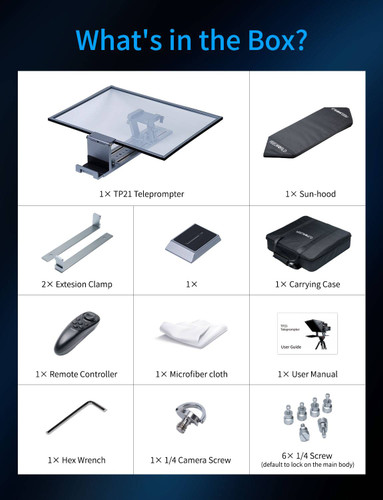FeelWorld TP21 21-inch Folding Teleprompter with Bluetooth Remote Control 提詞器