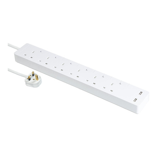 Schneider Electric 施耐德電氣 TSH36U_3_WE_C5 AvatarOn Extend Extension Socket 六位獨立開關安全插座 (白色)