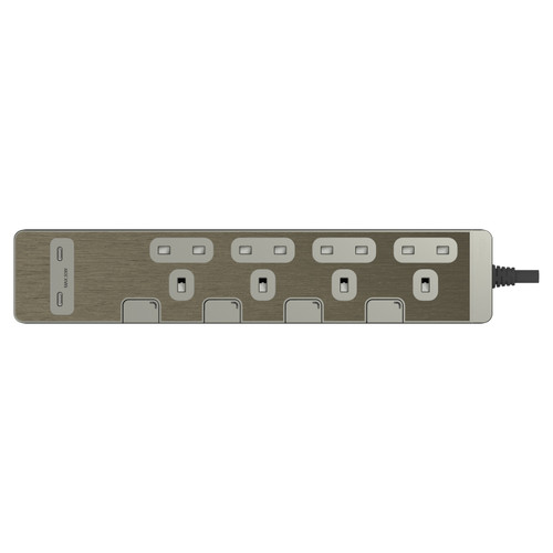 Schneider Electric 施耐德電氣 TSH34QCUSB_3_GH AvatarOn Extend Extension Socket 四位獨立開關安全插座 (古銅金)