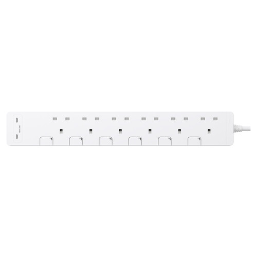 Schneider Electric 施耐德電氣 TSH36QCUSB_3_WE AvatarOn Extend Extension Socket 六位獨立開關安全插座 (白色)