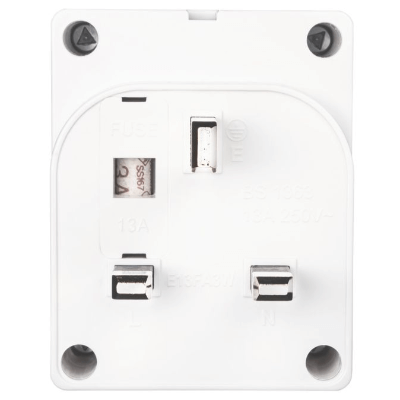Schneider Electric 施耐德電氣 E13FA3W 13A 3 Way Fused Adaptor 3位保險絲萬能插蘇 product image 2