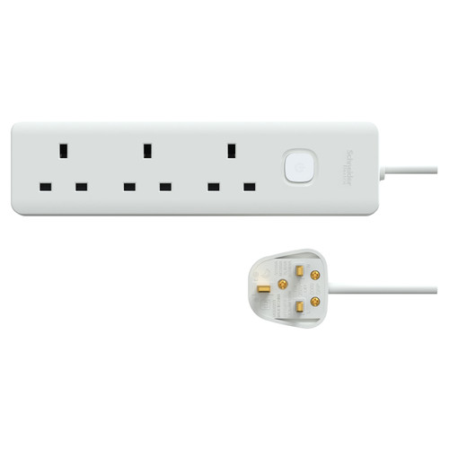 Schneider Electric 施耐德電氣 TSB33_3_WE Easy Series Basic Extend 13A 3 Gang Extension Socket 三位安全拖板