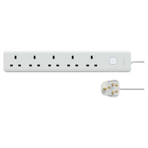 Schneider Electric 施耐德電氣 TSB35_3_WE Easy Series Basic Extend 13A 5 Gang Extension Socket 五位安全拖板