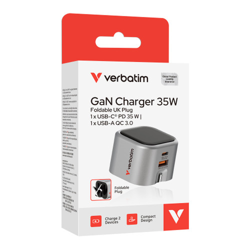 Verbatim 32350 GaN 35W 雙端口充電器 - 灰色 — 產品外觀及細節 2