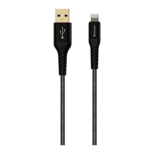 Verbatim 66118 Tough Max USB-A 至 Lightning MFi 充電線 2m - 黑色