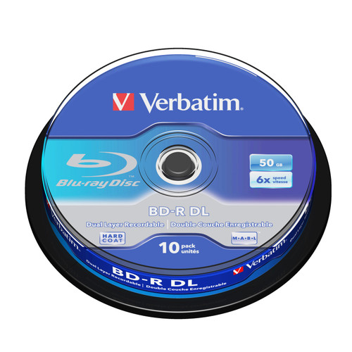 Verbatim 43746 BD-R DL 50GB 6X 雙層藍光碟 10片裝