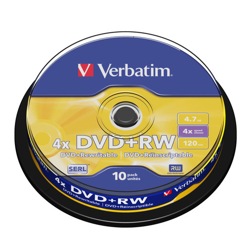 Verbatim 43488 DVD+RW 4.7GB 4X 可重寫光碟 10片裝