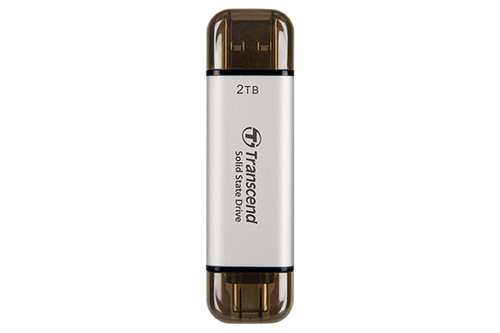 Transcend 創見 ESD310 USB-A／USB-C 雙接頭外置 SSD - 2TB 銀色