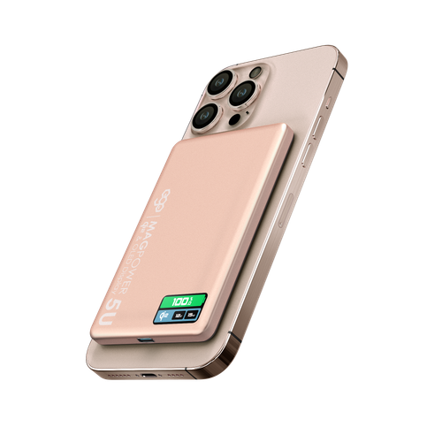 EGO MagPower 5U 5000mAh Qi2 磁吸外置電源 - 粉紅色