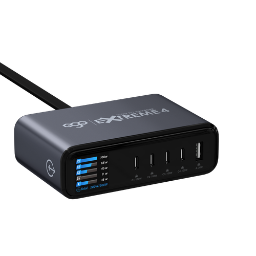 EGO Extreme 4 200W GaN 充電器 - 黑色