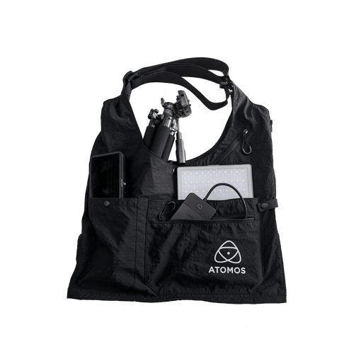Atomos FieldPro Vest 多口袋工作背心；主圖展示收納袋模式，圖中攝影器材不包括在內。
