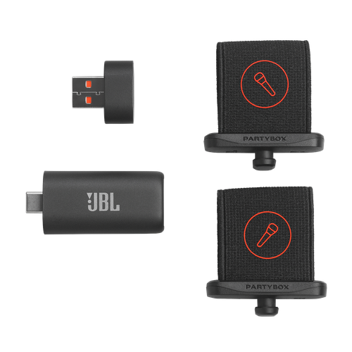 JBL EasySing Mics AI 接收器、轉接器及兩個固定架