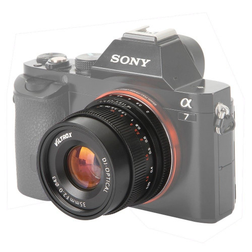 Viltrox FE-35 35mm F2 Sony E 全片幅手動對焦鏡頭（黑色） — 裝機示意，相機不包括