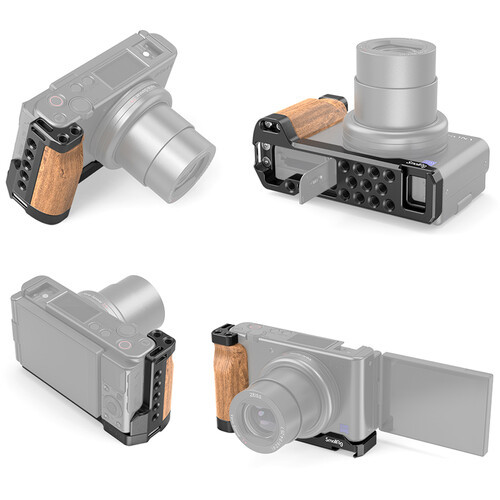 SmallRig L-Shape Wooden Grip with Cold Shoe for Sony ZV1 Camera 2936