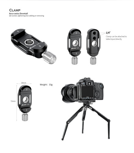 Leofoto DC-22Q Quick Detach Clamp