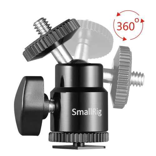 SmallRig 2059 1/4" Camera Hot shoe Mount with Additional 1/4" Screw (2pcs Pack)