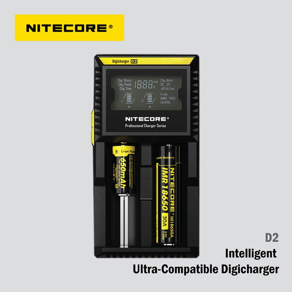 NITECORE D2 多兼容智能數碼充電器 AA AAA 18650 16340 26650