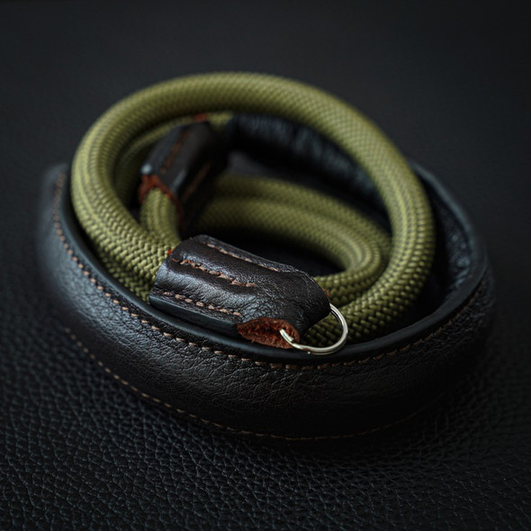A-MoDe Army Green Leather Shoulder pad Rope Camera Strap 120cm 真皮頸位保護墊登山繩相機帶