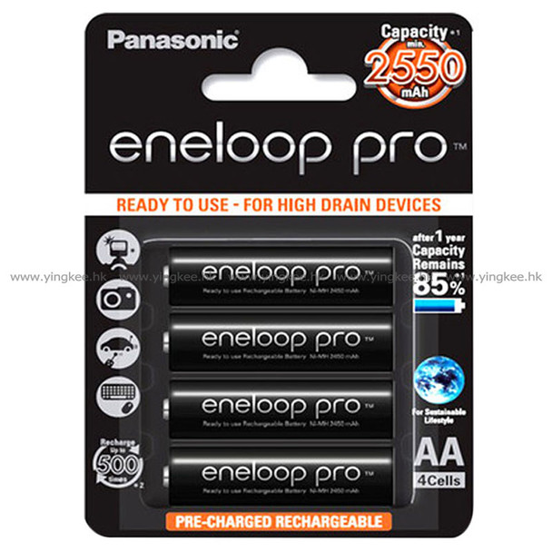 Panasonic Eneloop Pro Ni MH 2550mAh 大容量 AA 閃光燈充電池