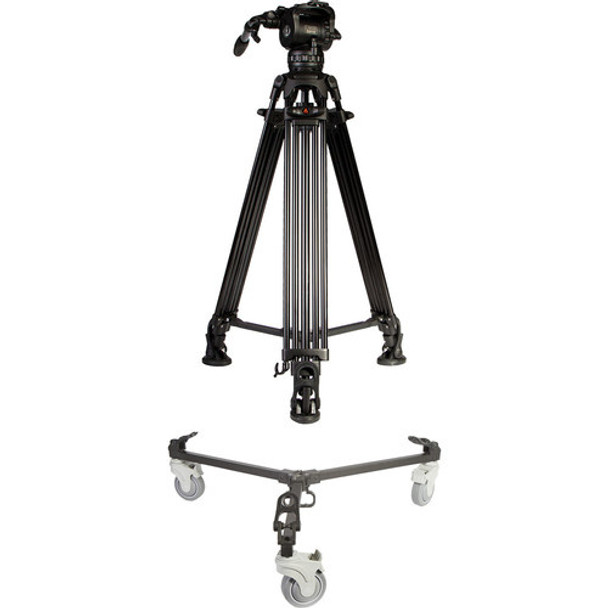 E-Image EG10A2K Aluminum Tripod with GH10 Head & Tripod Dolly Kit (75mm)