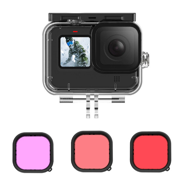 Telesin GP-WTP-904 Gopro Hero 9 10 11 12 45M Diving Case with Color Filter 防水殼濾鏡套裝 