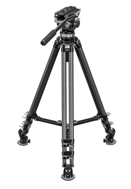 Leofoto LVC-253C BV-20 Carbon Fiber Twin Leg Video Tripod Set