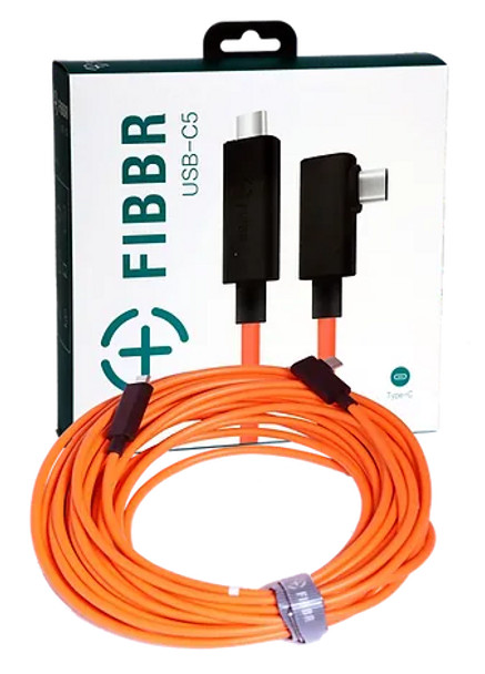 Fibbr USB-C5 USB 3.1 Gen1 Type C Cable Orange  直角光纖連接線橙色