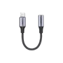 Ugreen 綠聯 Apple Lightning 至 3.5mm TRRS 灰銀色編織轉接線