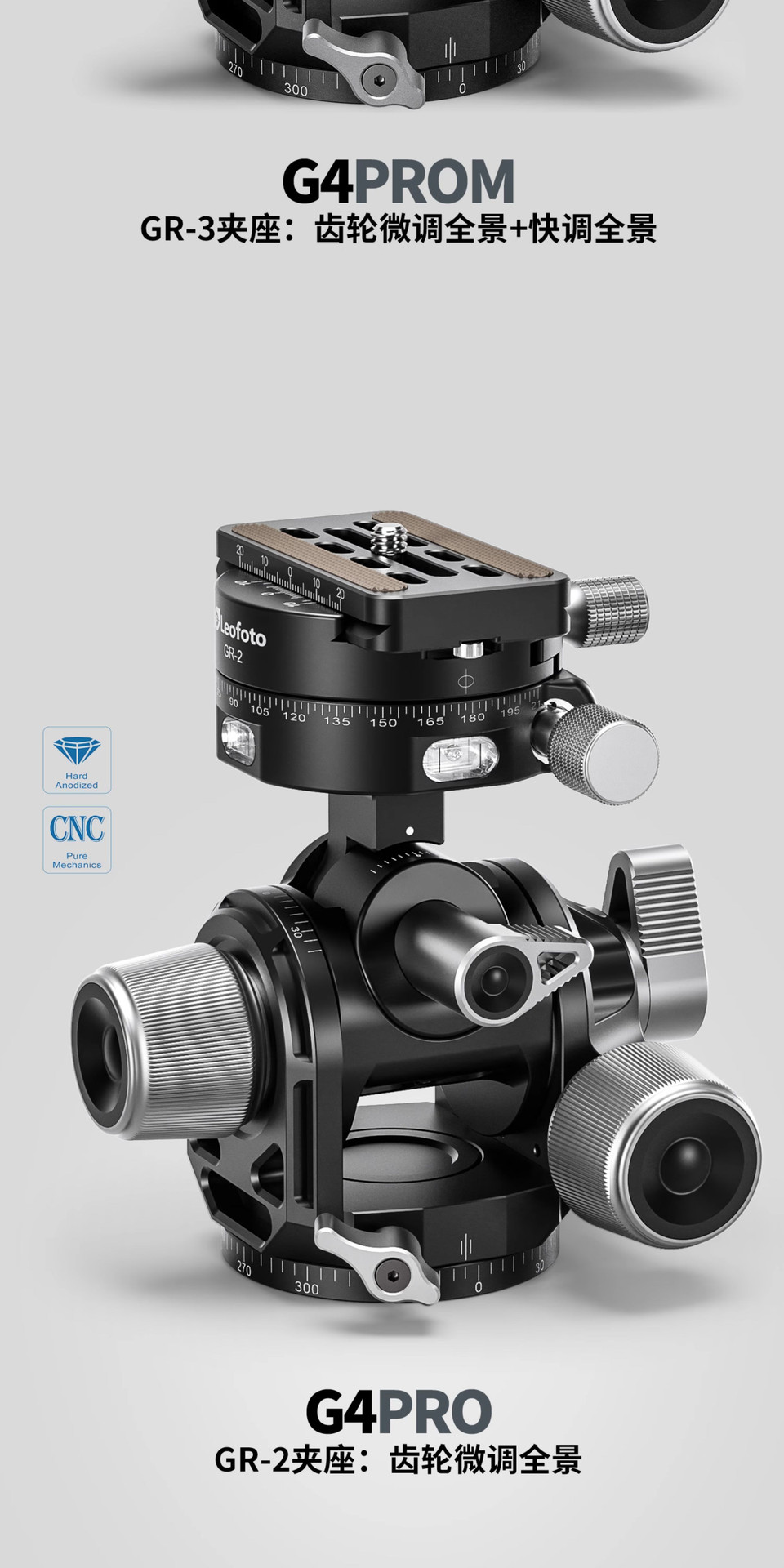 Leofoto G4 Pro 4D Geared Head 四維齒輪雲台- Yingkee Photo