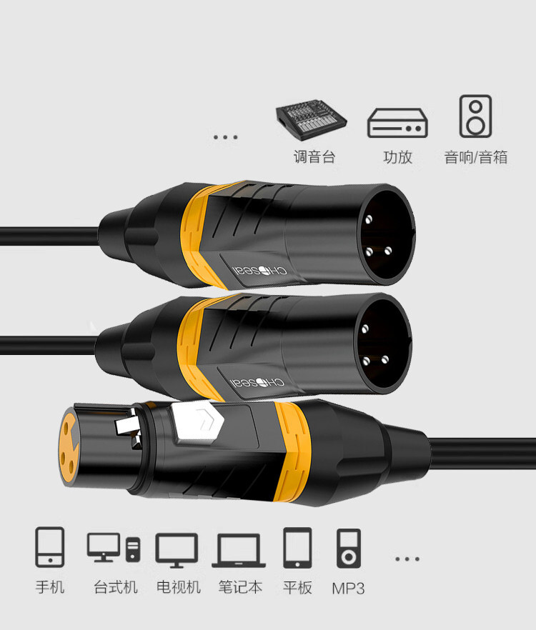 choseal xlr female to dual xlr male cable 28