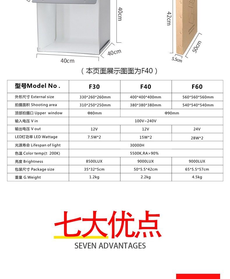 sanoto 摺疊式LED摄影棚 04