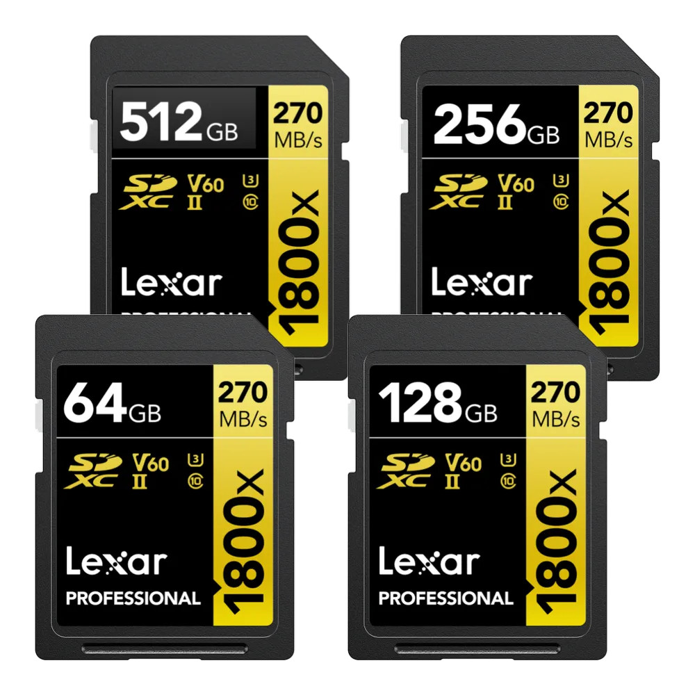 Lexar Professional 1800x SDXC UHS-II Card GOLD Series 記憶卡