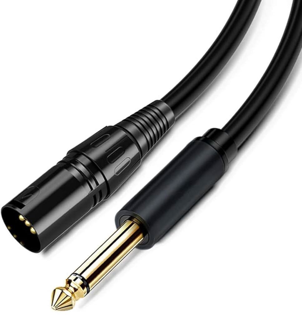 XLR Male Cannon to 6.35mm TS Male Jack Audio Cable 15m