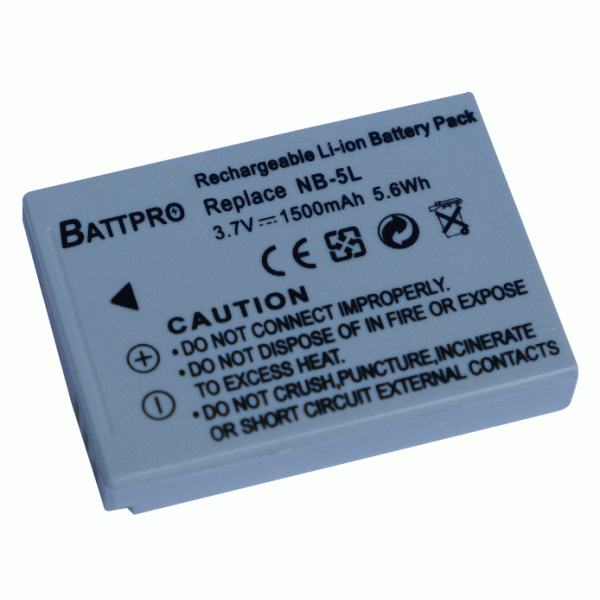 Battpro Canon NB-5L / 3.7V 1500mAh Rechargeable Li-ion Battery Pack 充電池