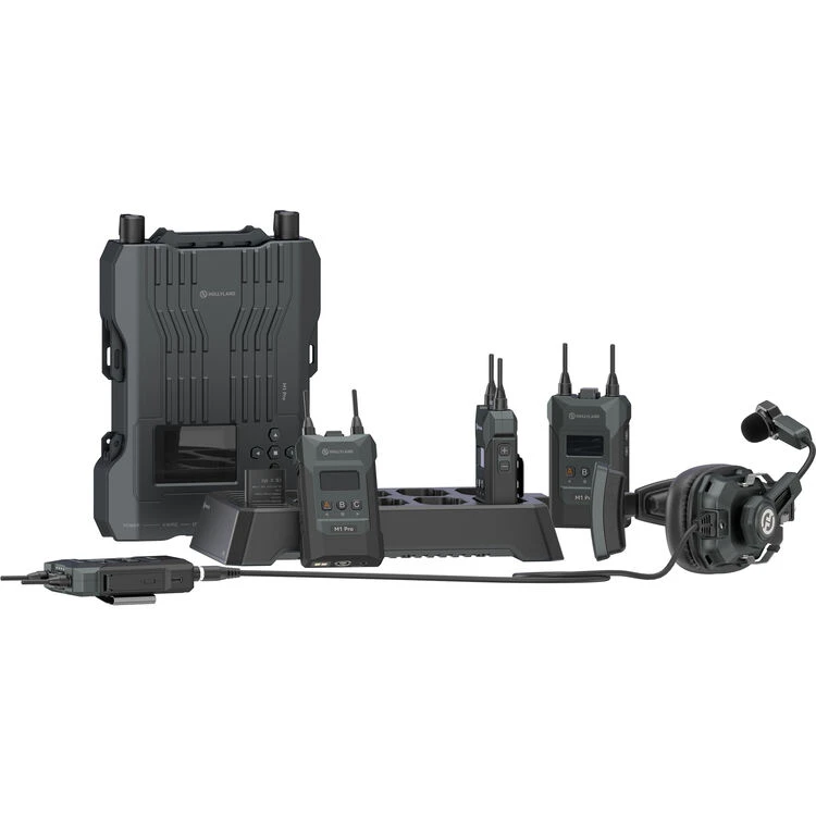 Hollyland Solidcom M1 Pro Full-Duplex Wireless Intercom System with 4 Beltpacks & Single-Ear Headsets (1.9 GHz) 無線對話系統