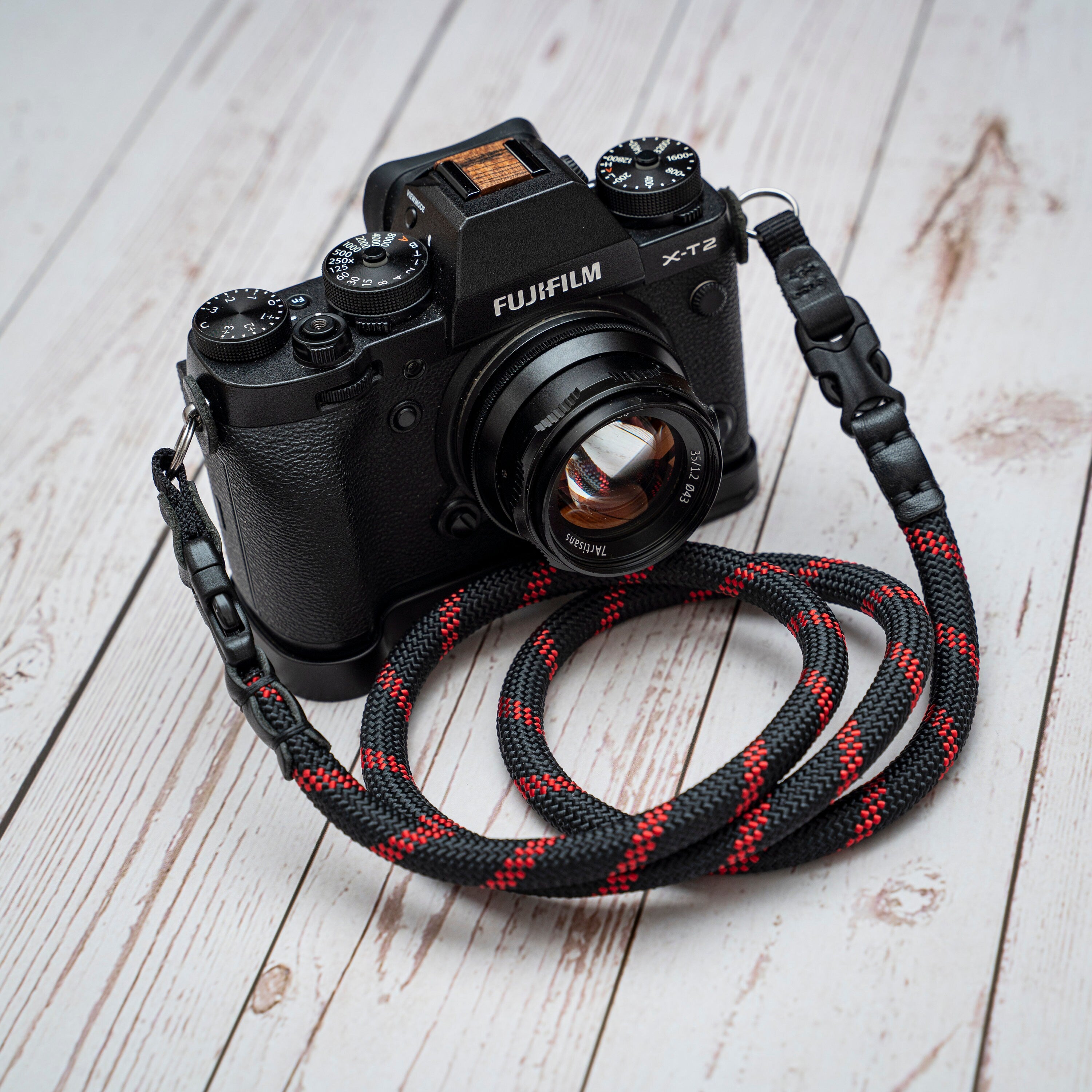 A-MoDe FCSC-B/R 9mm Quick Release Buckle Rope Camera Strap 100cm 快拆扣登山繩相機帶 (黑紅)