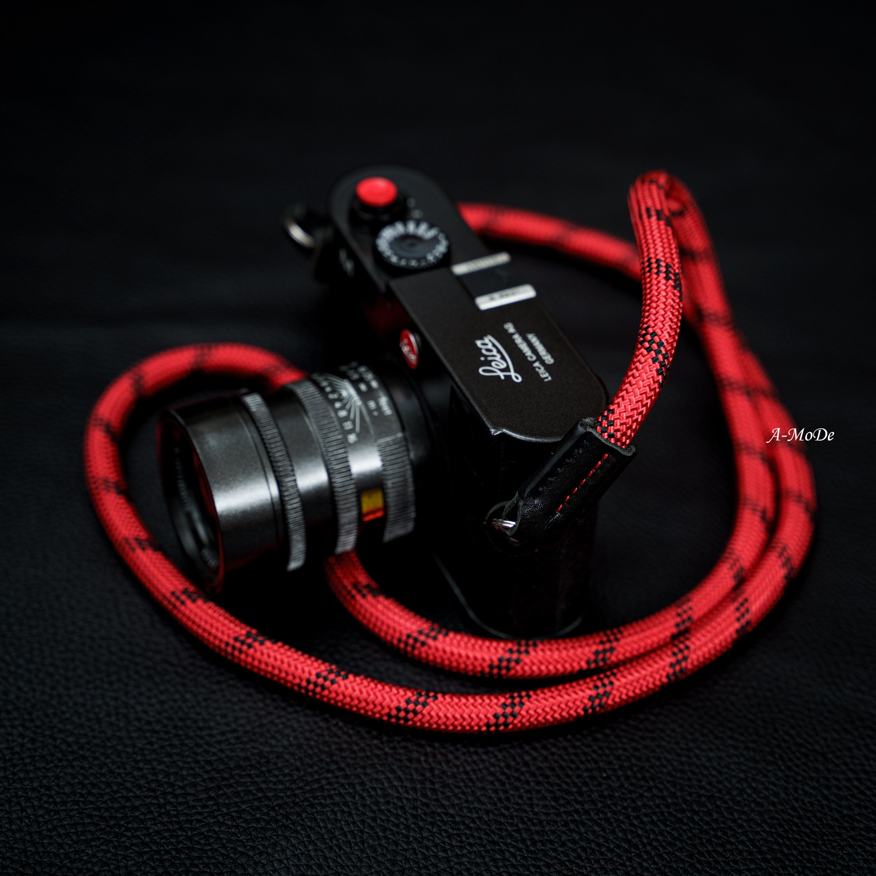 A-MoDe CSC90-RB 9mm 登山繩相機帶 90cm (紅黑色)