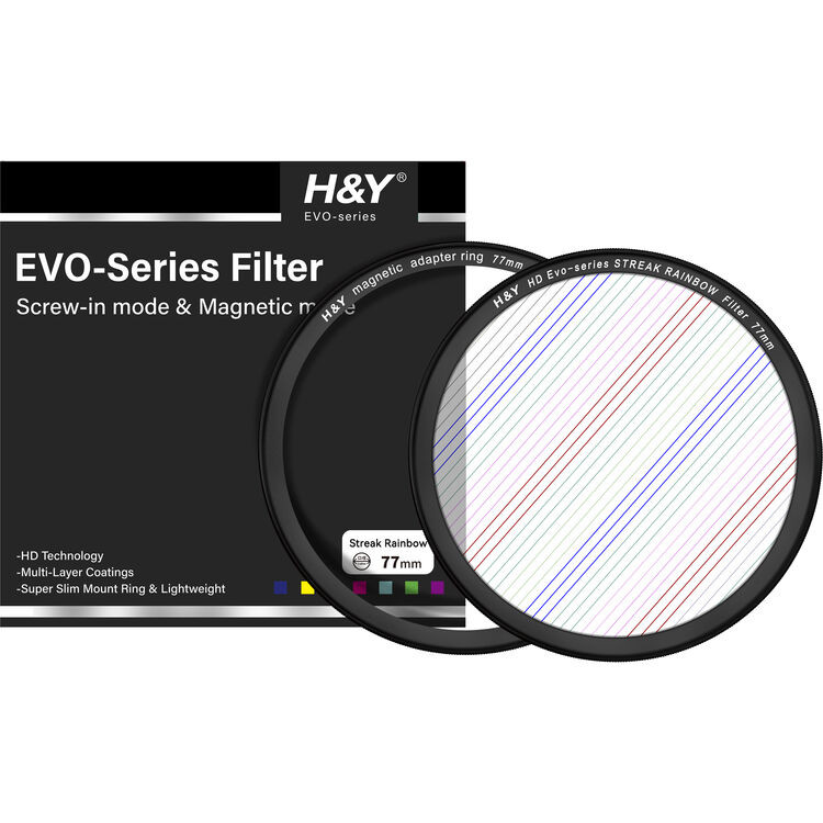 H&Y HD Evo-Series Magnetic Streak-Rainbow Filter 彩虹拉絲濾鏡 (67mm)