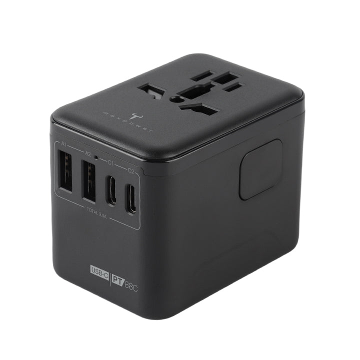 牛魔王 Maxpower PT88C USB-C 4 位充電旅遊插座 - 黑色