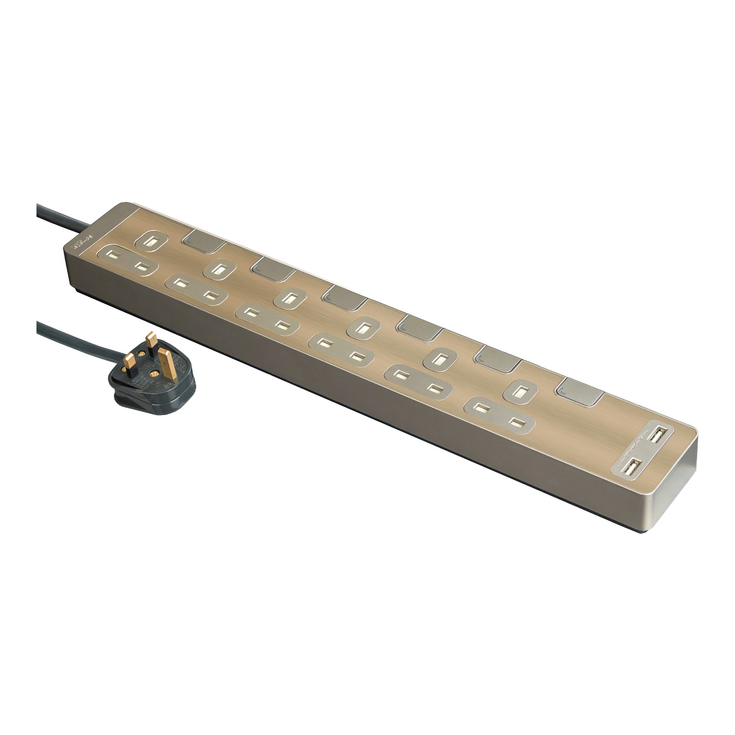 Schneider Electric 施耐德電氣 TSH36U_3_GH_C5 AvatarOn Extend Extension Socket 六位獨立開關安全插座 (古銅金)