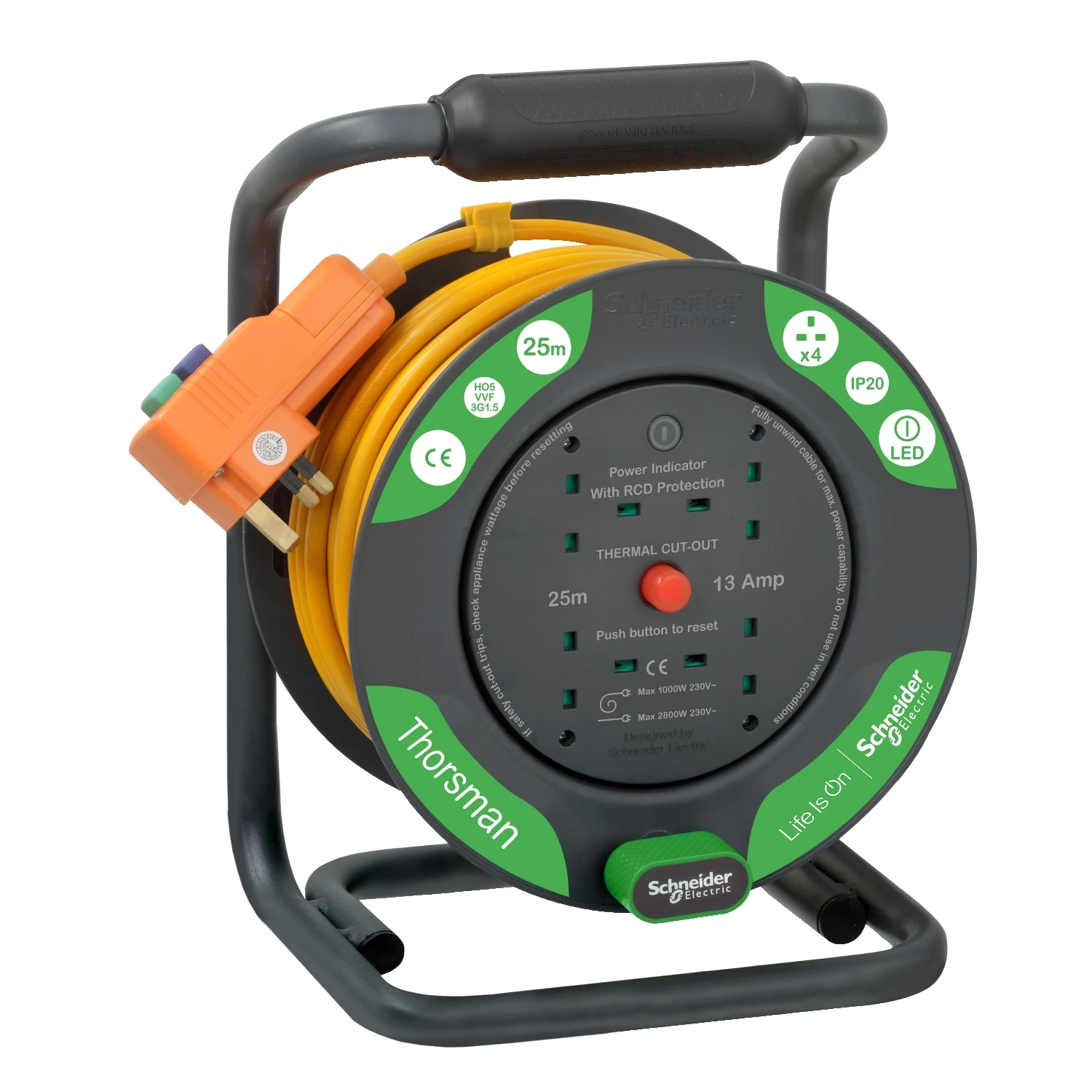 Schneider Electric 施耐德電氣 IMT33146 Thorsman Cable Reel 13A四位電線拖轆 (25米)