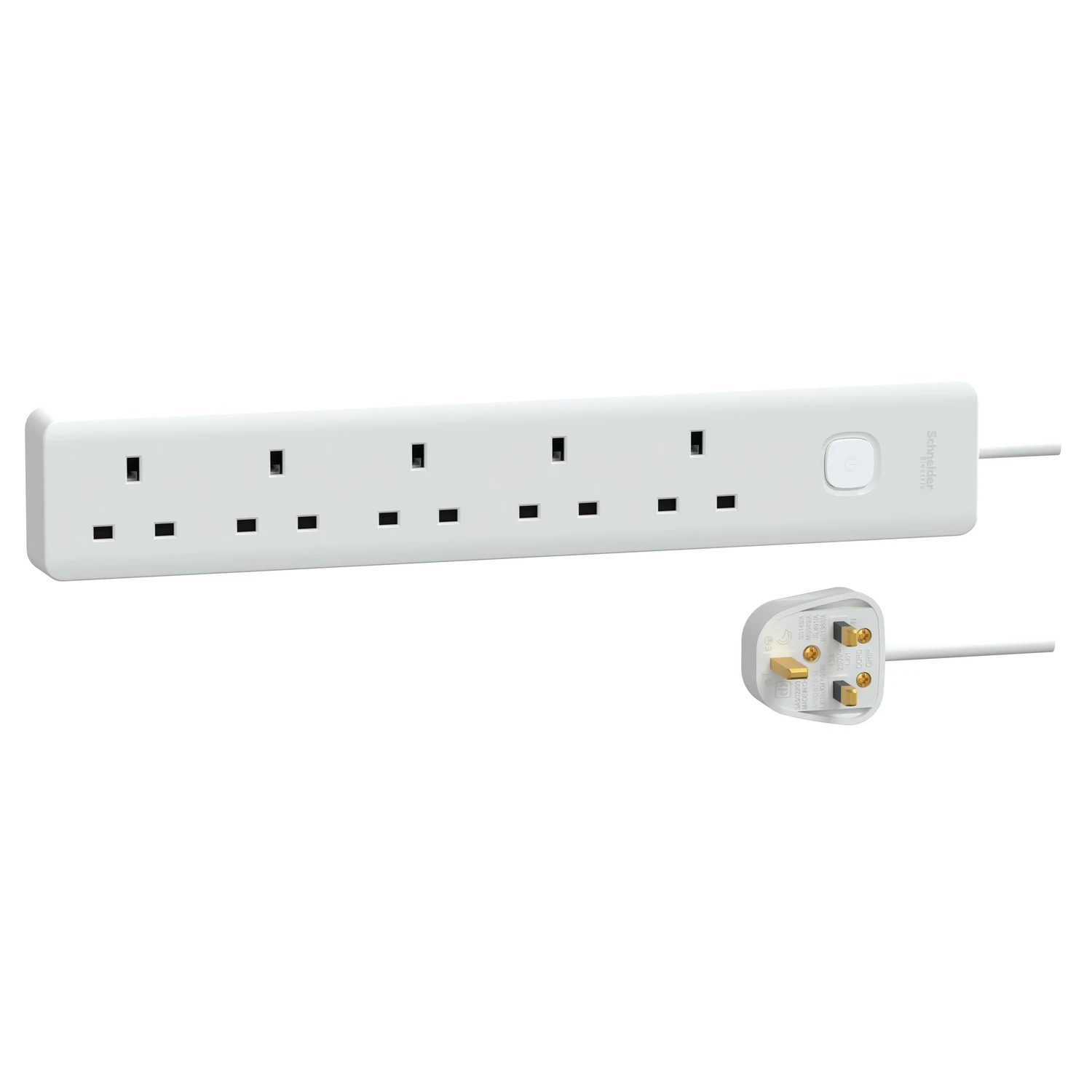 Schneider Electric 施耐德電氣 TSB35_3_WE Easy Series Basic Extend 13A 5 Gang Extension Socket 五位安全拖板