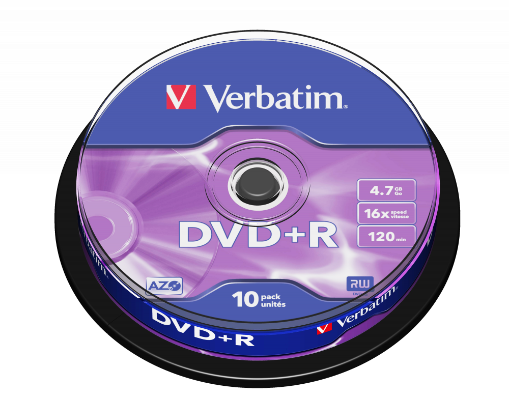 Verbatim 43498 DVD+R 4.7GB 16X 光碟 10片裝