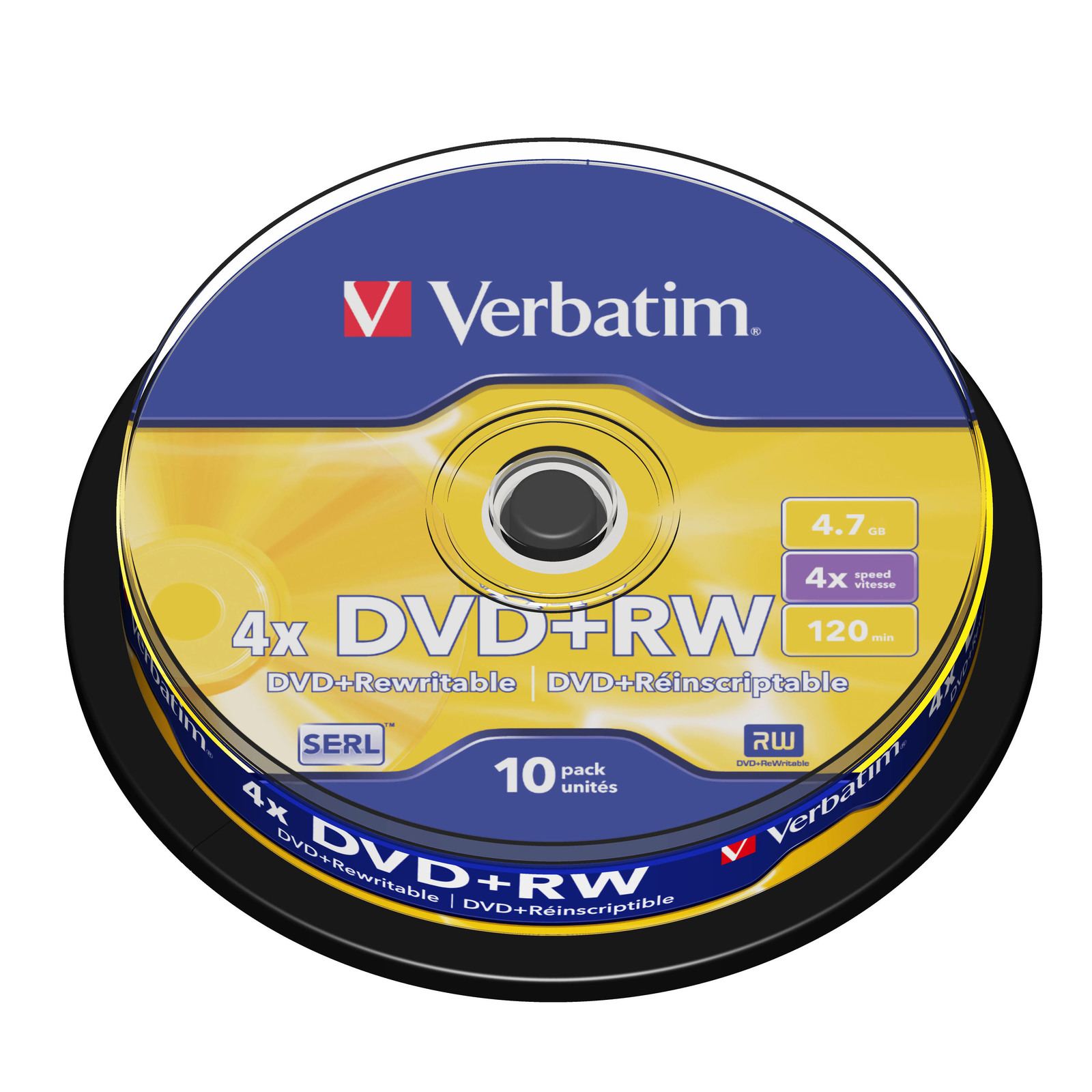 Verbatim 43488 DVD+RW 4.7GB 4X 可重寫光碟 10片裝