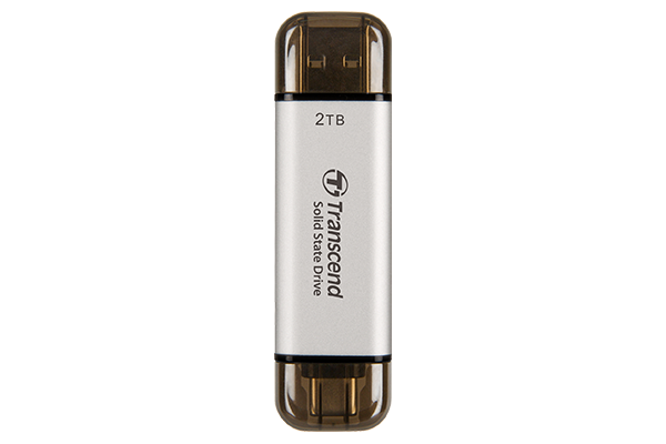 Transcend 創見 ESD310 USB-A／USB-C 雙接頭外置 SSD - 2TB 銀色