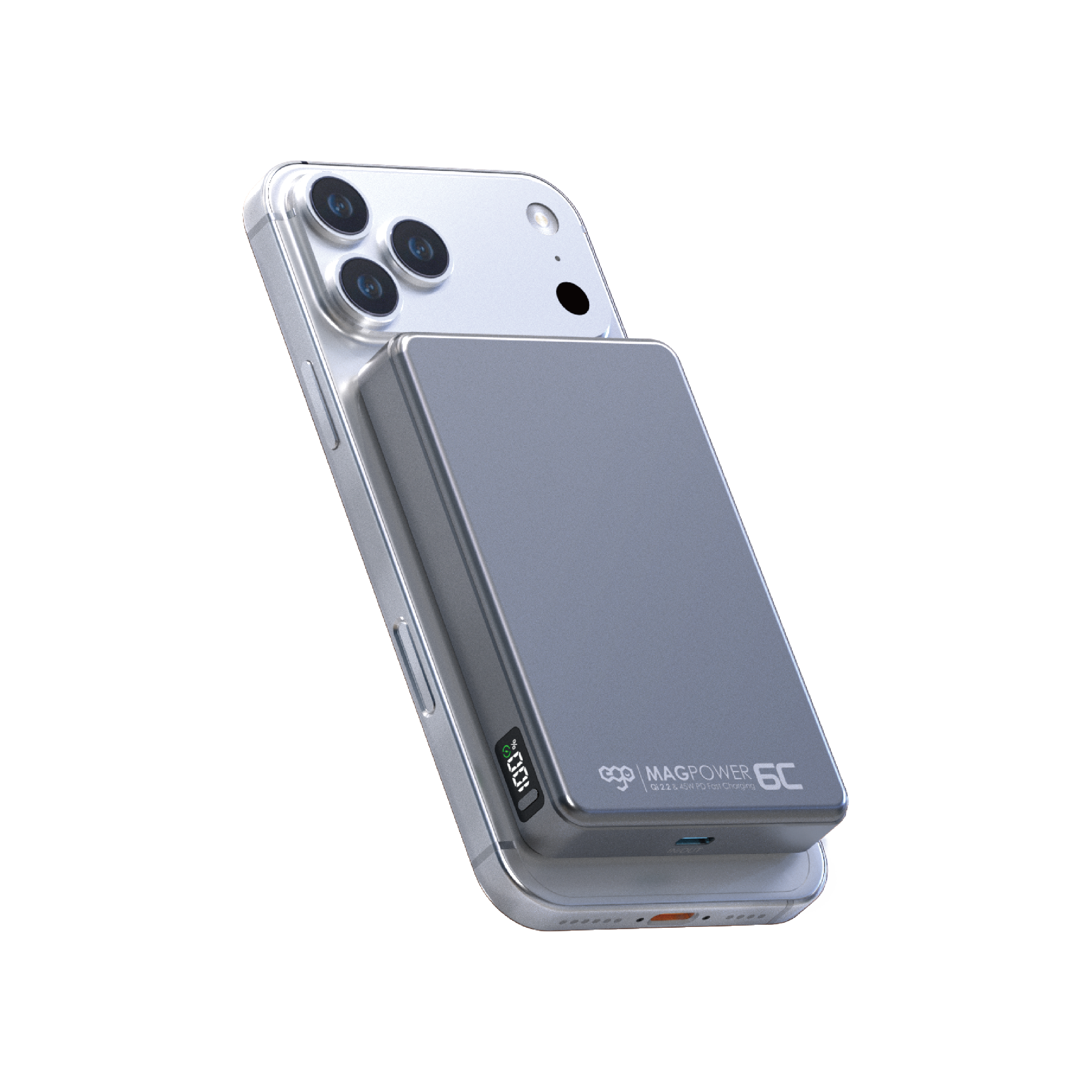 EGO MagPower 6C 10000mAh 45W Qi2.2 磁吸外置電源 - 灰色