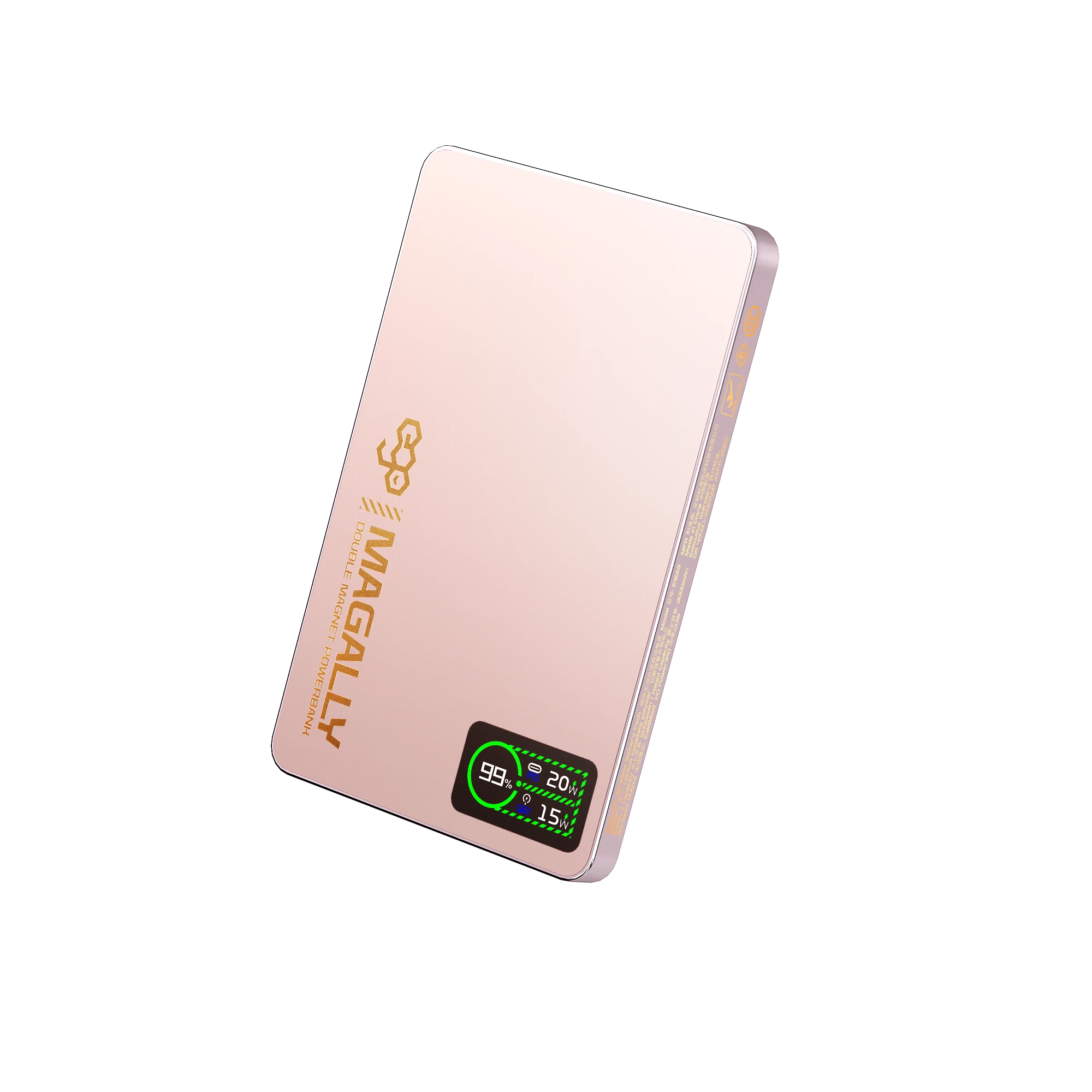 EGO MagAlly 5000mAh Qi2 雙面磁吸外置電源 - 粉紅色